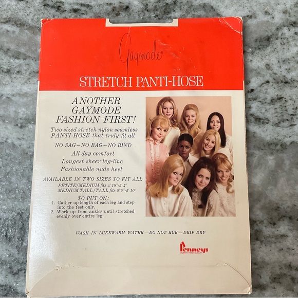 Vintage stretch panti-hose grey mist size petite/medium 1960/70’s - Picture 5 of 6